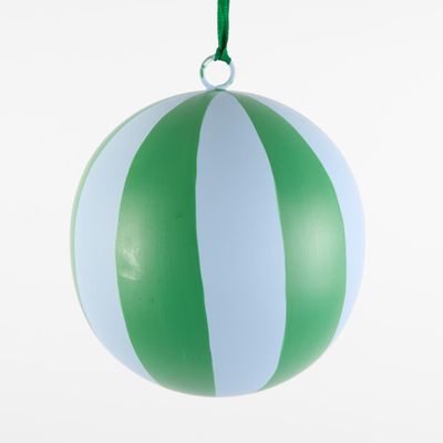 La Dolce Vita Striped Iron Bauble Large Green