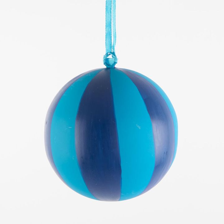 La Dolce Vita Striped Iron Bauble Small Blue