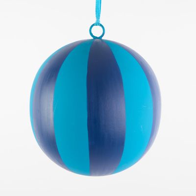 La Dolce Vita Striped Iron Bauble Large Blue