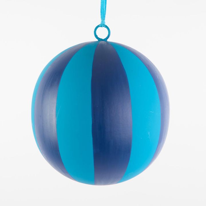 La Dolce Vita Striped Iron Bauble Large Blue