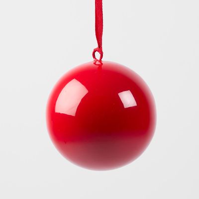 Glossy Iron Bauble Small Red