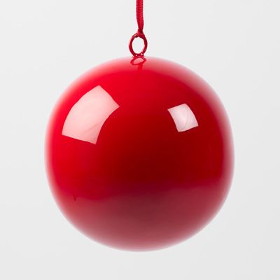 Glossy Iron Bauble Large Red