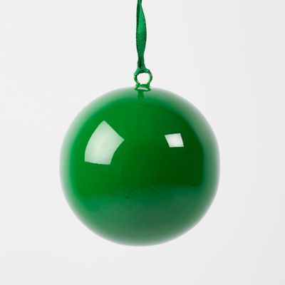 Glossy Iron Bauble Small Green