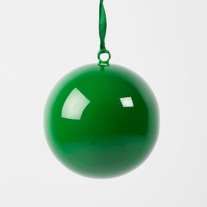 Glossy Iron Bauble Small Green