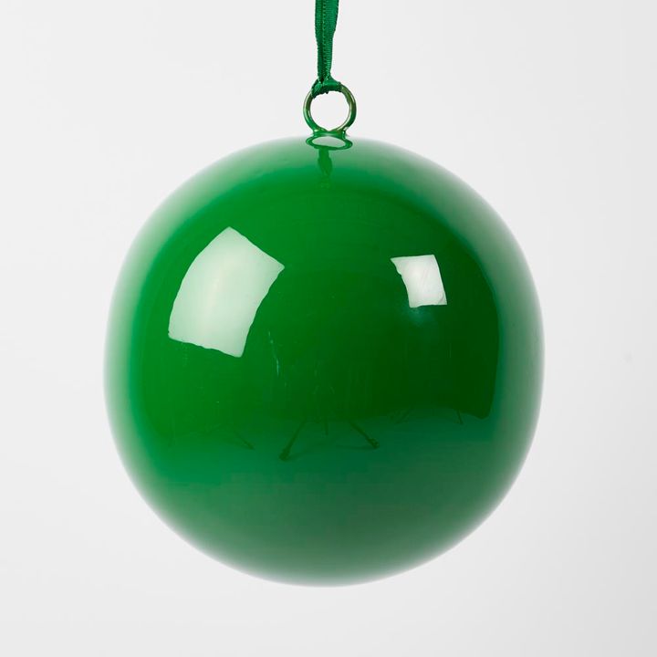 Glossy Iron Bauble Large Green