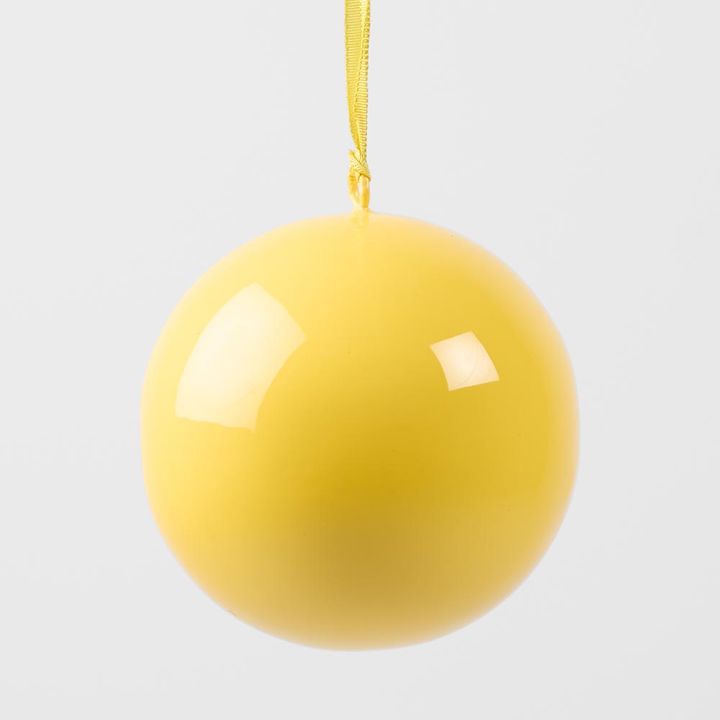 Glossy Iron Bauble Small Yellow