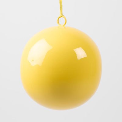 Glossy Iron Bauble Large Yellow