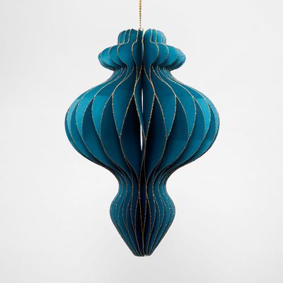 Paper Finial Spire Teal Decoration