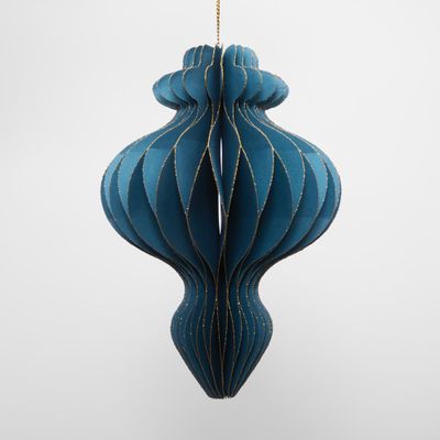 Paper Finial Spire Teal Decoration