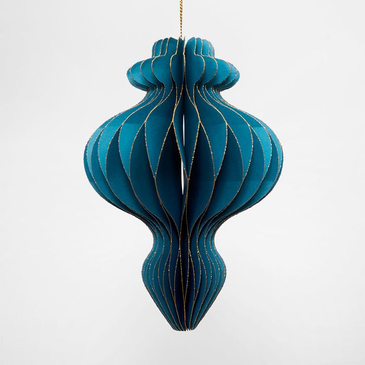 Paper Finial Spire Teal Decoration