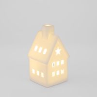 Light Up Porcelain House w. Chimney White X Small