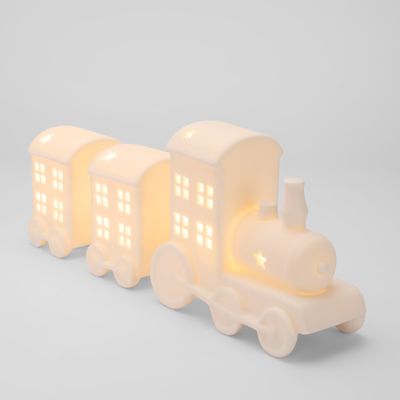 Light Up Porcelain Santa's Express Train