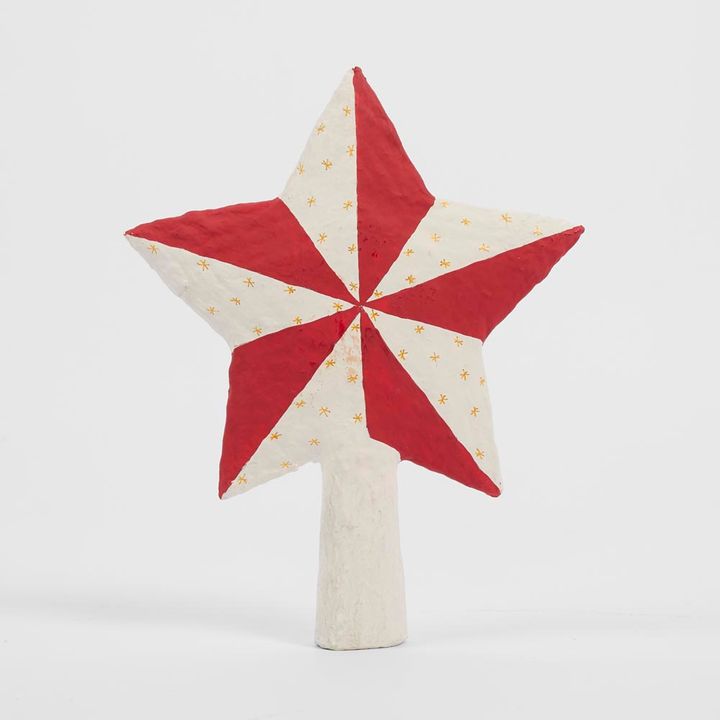 Mache Star Tree Topper Red