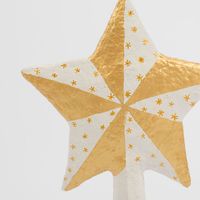 Mache Star Tree Topper Gold