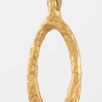 Mache Lucky Wishbone Tree Decoration Gold