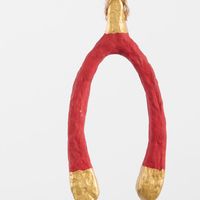 Mache Lucky Wishbone Tree Decoration Red