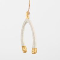 Mache Lucky Wishbone Tree Decoration White