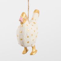 Mache Gold Spotty Chicken Tree Decoration