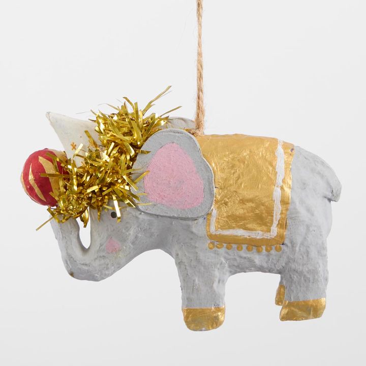 Mache Carnivale Elephant Tree Decoration