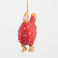 Mache Spotty Chicken Tree Decoration Red