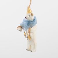 Mache Carnivale Bear Tree Decoration Blue