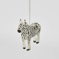 Mache Zebra Hanging Ornament (Set of 4)