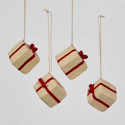 Mache Gift Hanging Ornament (Set of 4)