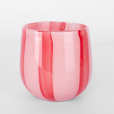 Dolce Vita Handblown Glass Vessel Pink & Red