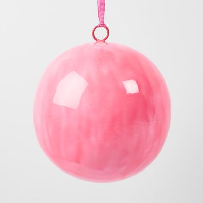 Glossy Iron Bauble Large Pink