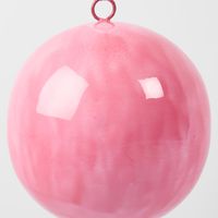 Glossy Iron Bauble Large Pink