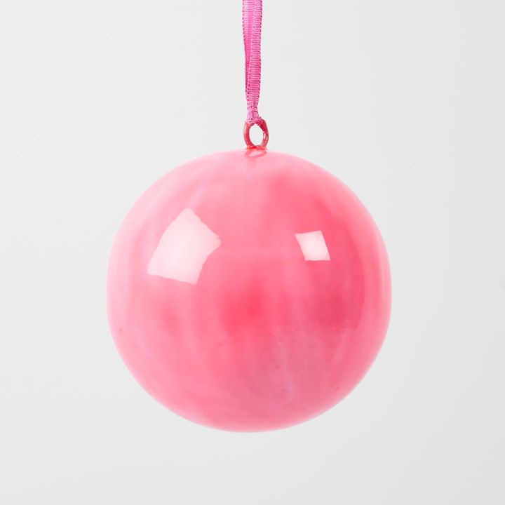 Glossy Iron Bauble Small Pink