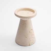 Hinde Travertine Candle Stand Lge