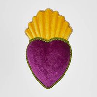 Funky Hanging Heart Ornament Purple