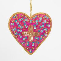 La Dolce Vita Fuchisa Heart Tree Decoration