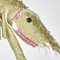 Lester Glitter Prawn Ornament Green