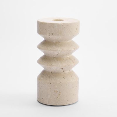 Arlo Travertine Candle Stand Sml