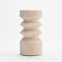 Arlo Travertine Candle Stand Sml