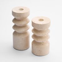 Arlo Travertine Candle Stand Lge