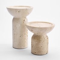 Eko Travertine Candle Stand Lge