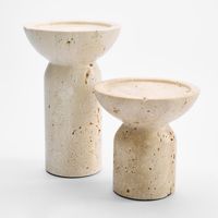 Eko Travertine Candle Stand Lge