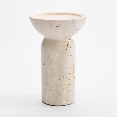 Eko Travertine Candle Stand Lge