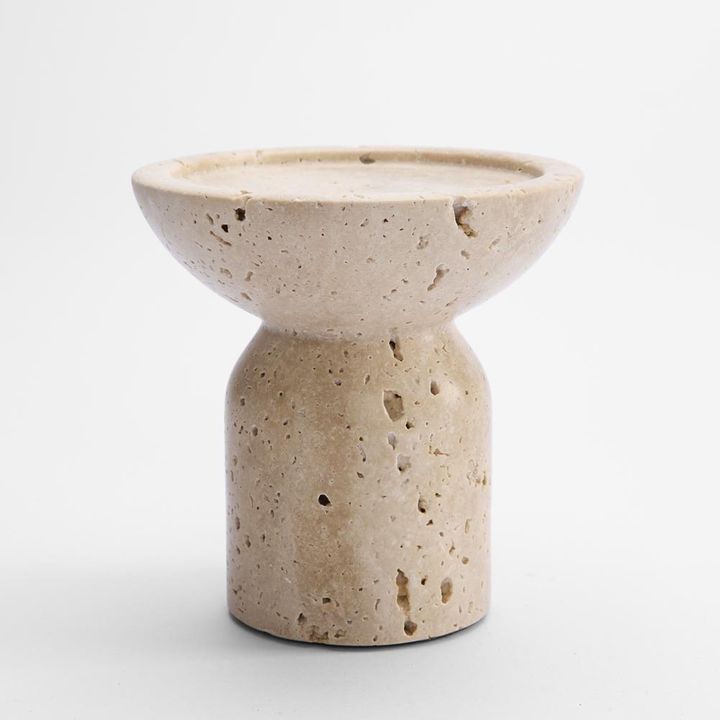 Eko Travertine Candle Stand Sml