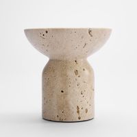 Eko Travertine Candle Stand Sml