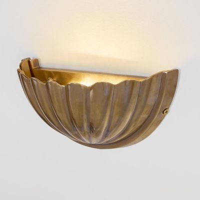 Half Moon Shell Shade Wall Light Large