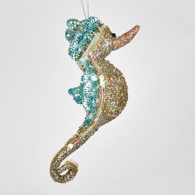 Deluxe Seahorse Hanging Ornament Mint