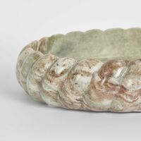 Twist Marble Bowl Beige & White Large