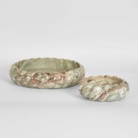 Twist Marble Bowl Beige & White Large