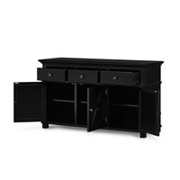 Sorrento 3 Door Hamptons 145cm Buffet Black