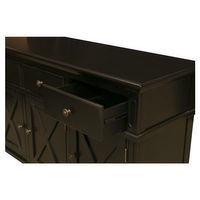 Sorrento 3 Door Hamptons 145cm Buffet Black