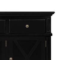 Sorrento 3 Door Hamptons 145cm Buffet Black